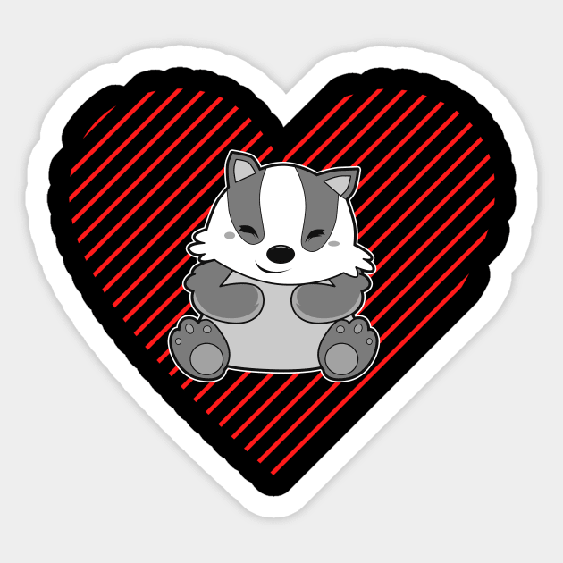 Badger Love Sticker by Imutobi